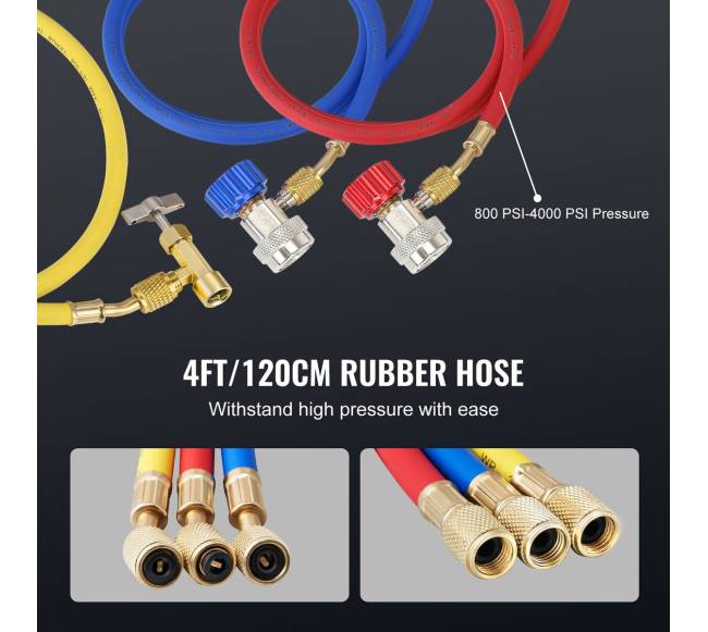 14 AG 4 CFM AC vakuumo pompa ir matuoklių rinkinys4