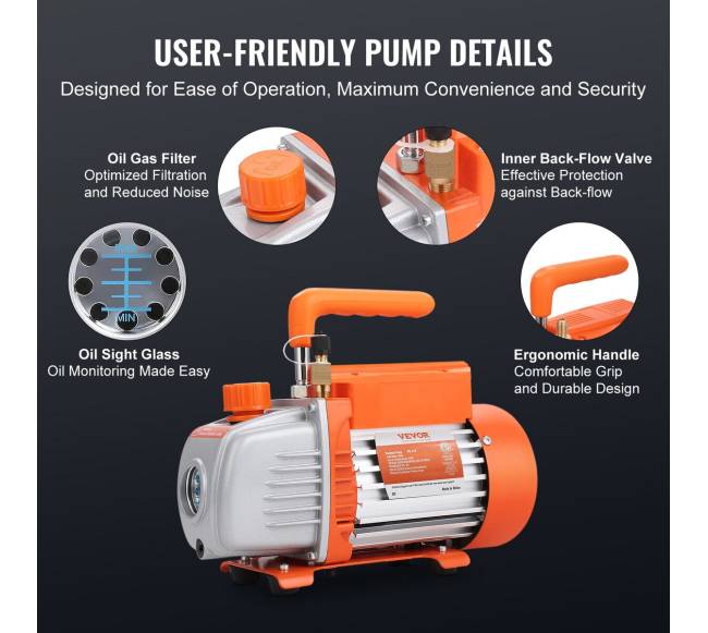 14 AG 4 CFM AC vakuumo pompa ir matuoklių rinkinys5