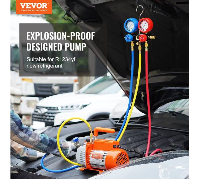 Oro vakuuminis siurblys ir manometrų rinkinys1