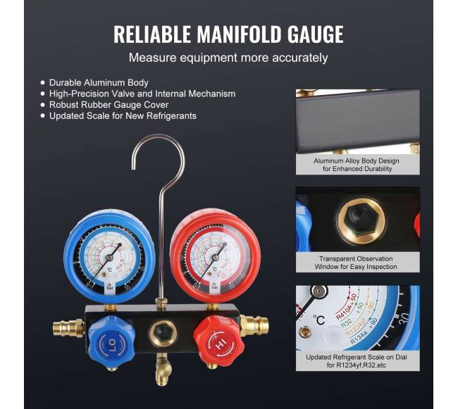 Oro vakuuminis siurblys ir manometrų rinkinys3