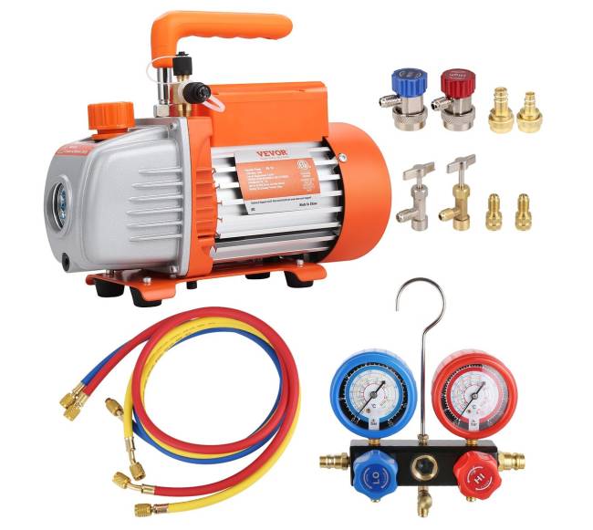 Oro vakuuminis siurblys ir manometrų rinkinys8