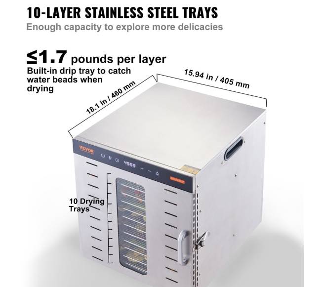 10 padėklų maisto džiovintuvas 1000W2