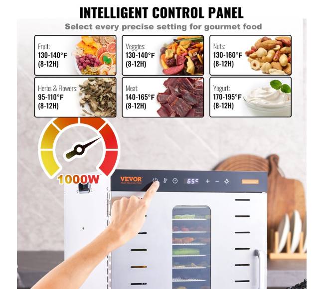 10 padėklų maisto džiovintuvas 1000W3