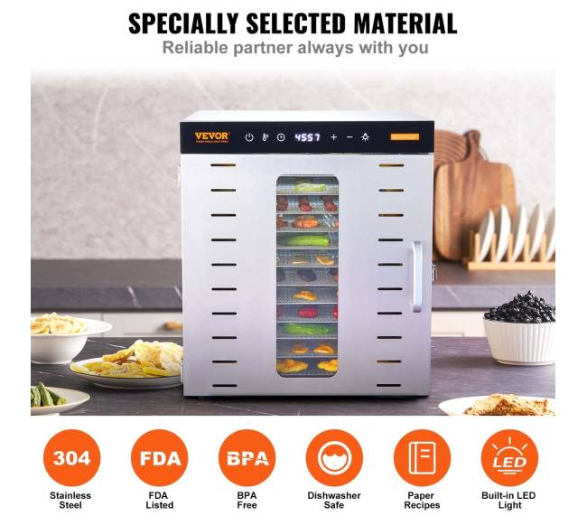 10 padėklų maisto džiovintuvas 1000W4