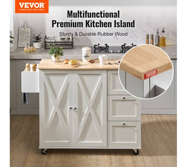 Virtuvinis vežimėlis su mediniu stalviršiu1