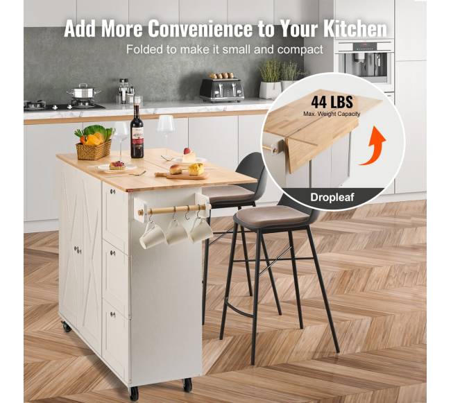 Virtuvinis vežimėlis su mediniu stalviršiu5