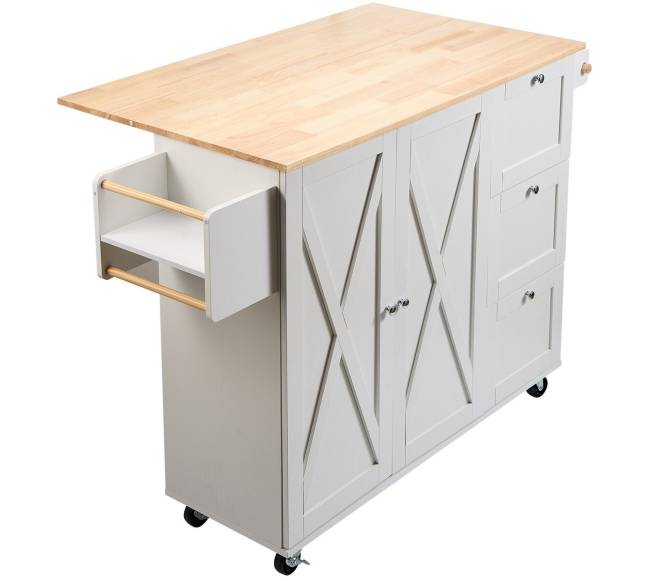 Virtuvinis vežimėlis su mediniu stalviršiu8