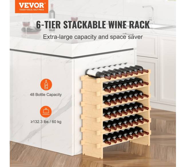 48 butelių bambuko vyno lentyna 6 lygių1