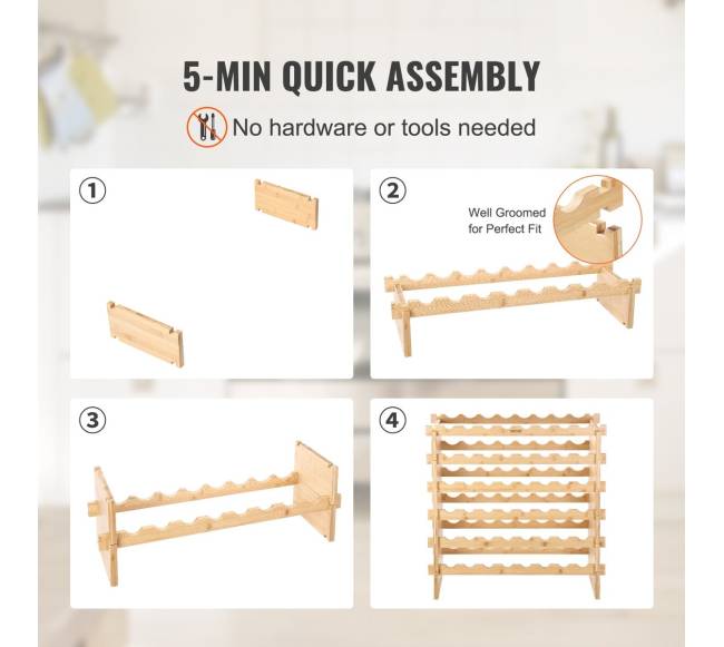 48 butelių bambuko vyno lentyna 6 lygių4