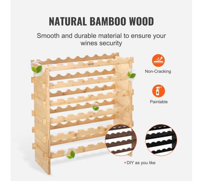 48 butelių bambuko vyno lentyna 6 lygių5