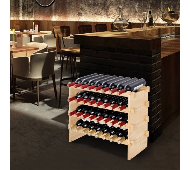 48 butelių bambuko vyno lentyna 6 lygių7