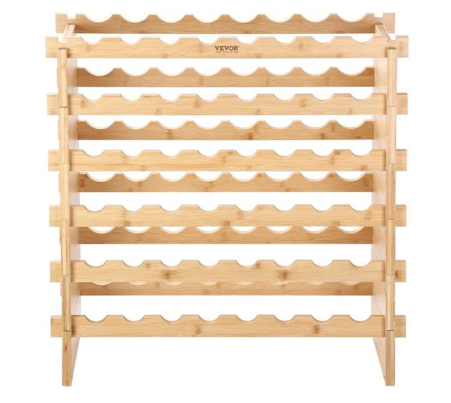 48 butelių bambuko vyno lentyna 6 lygių8