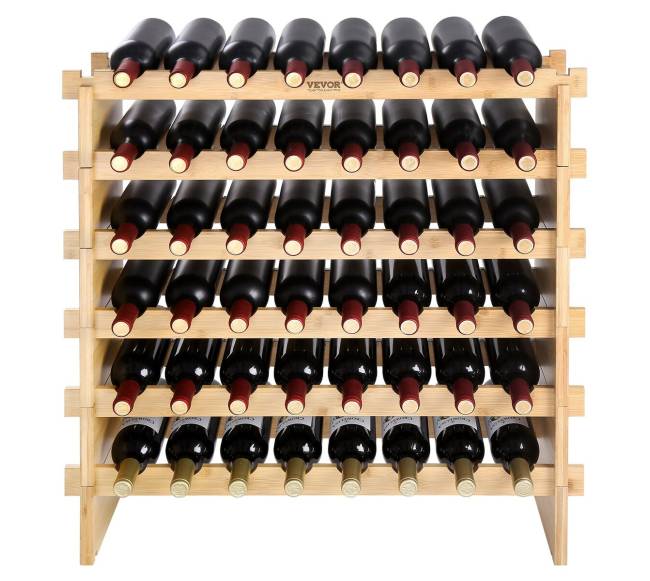 48 butelių bambuko vyno lentyna 6 lygių9