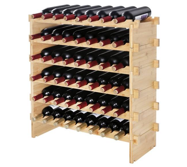 48 butelių bambuko vyno lentyna 6 lygių10