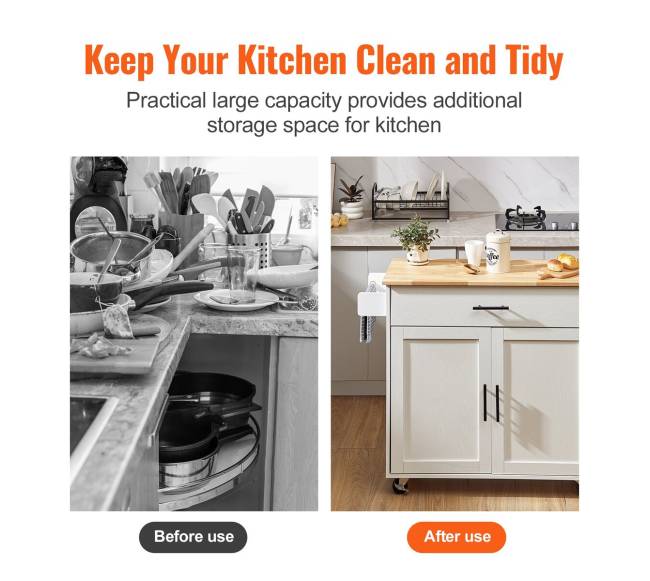 Virtuvės vežimėlis su mediniu viršumi3