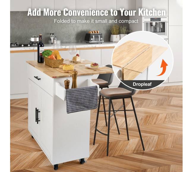 Virtuvės vežimėlis su mediniu viršumi4