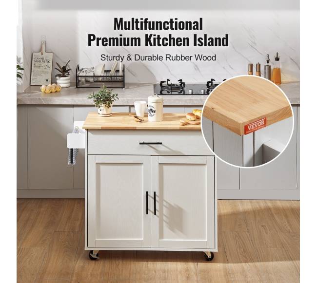 Virtuvės vežimėlis su mediniu viršumi5