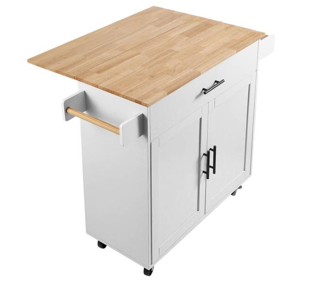Virtuvės vežimėlis su mediniu viršumi8