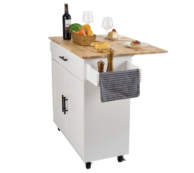 Virtuvės vežimėlis su mediniu viršumi9