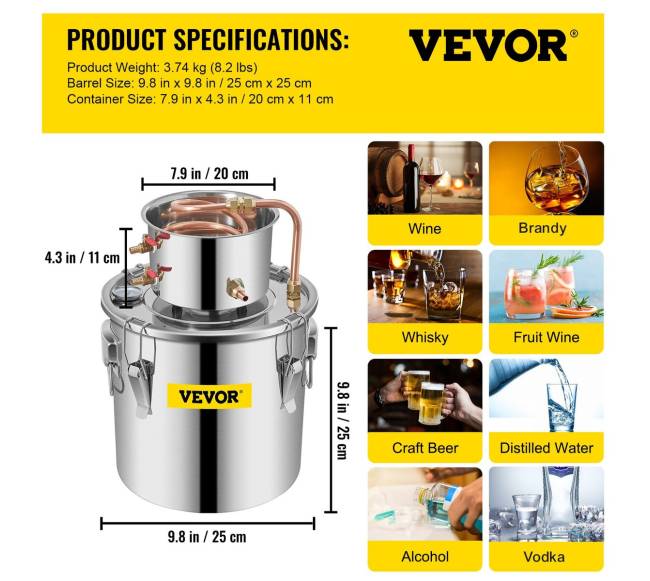 Naminio distiliavimo rinkinys 12.5l6