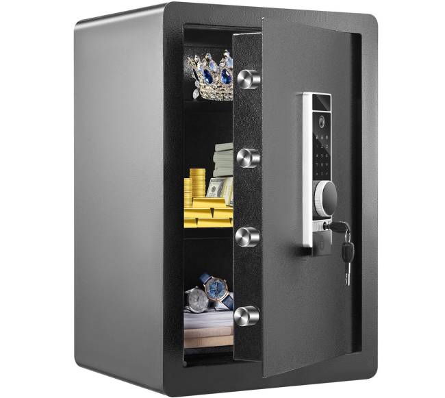 Namų seifas su pirštų atspaudu ir klaviatūra0