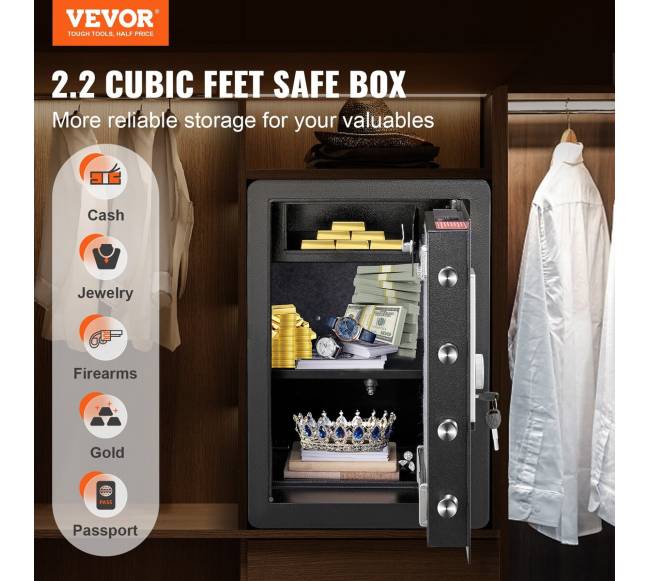 Namų seifas su pirštų atspaudu ir klaviatūra1