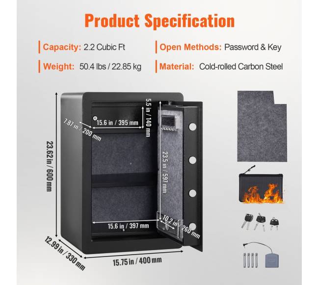 Namų seifas su pirštų atspaudu ir klaviatūra6