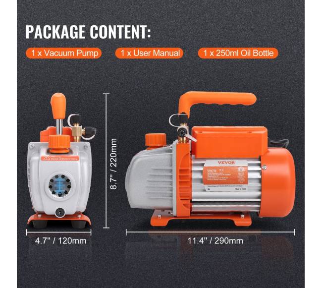 15 AG vienos pakopos vakuuminis siurblys, 3,5 CFM6