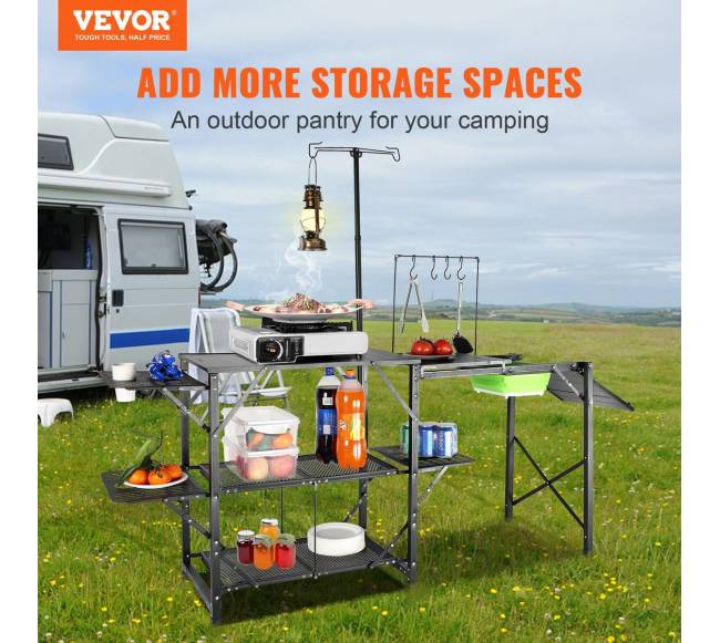 Lauko stovyklavimo virtuvės stalas su kriaukle1