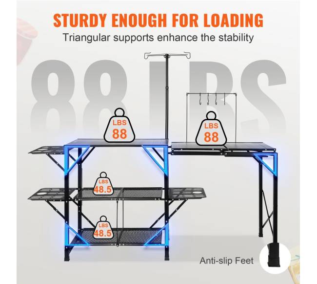 Lauko stovyklavimo virtuvės stalas su kriaukle5