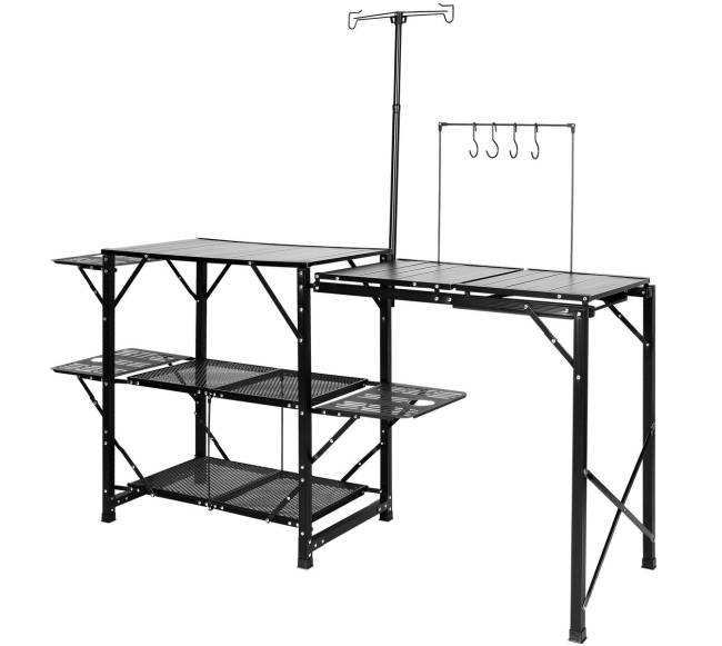 Lauko stovyklavimo virtuvės stalas su kriaukle9