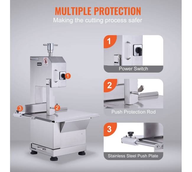 2200W elektrinė mėsos pjūklas iš nerūdijančio plieno5