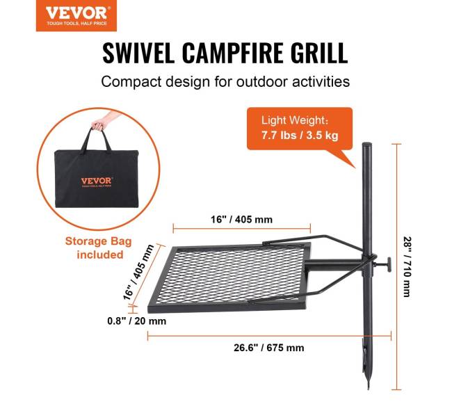 Reguliuojama laužo kepsninė su pasukama grotelė1