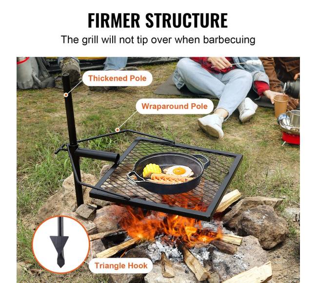 Reguliuojama laužo kepsninė su pasukama grotelė3