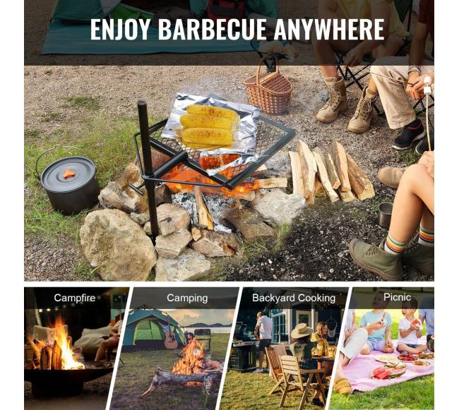 Reguliuojama laužo kepsninė su pasukama grotelė5