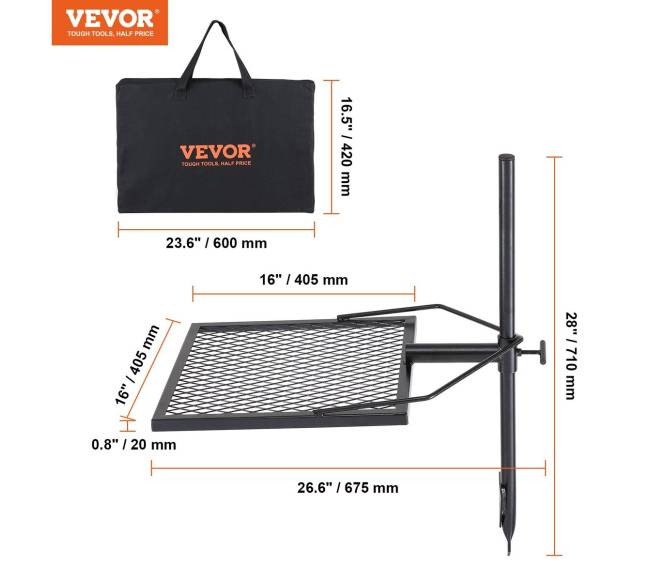 Reguliuojama laužo kepsninė su pasukama grotelė6