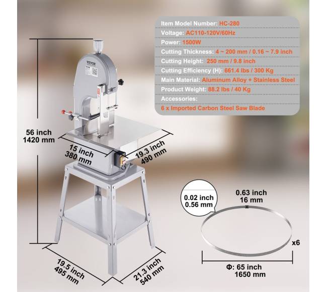 Elektrinė 1500W mėsmalė kaulų pjovimui6