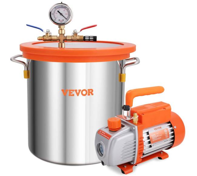 5 galonų vakuuminė kamera ir 3,5 CFM siurblys0