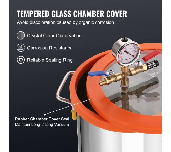 5 galonų vakuuminė kamera ir 3,5 CFM siurblys3