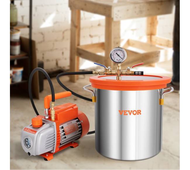 5 galonų vakuuminė kamera ir 3,5 CFM siurblys7