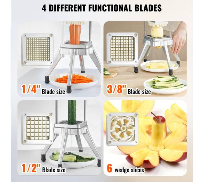 Komercinis daržovių pjaustytuvas su 4 peiliais2