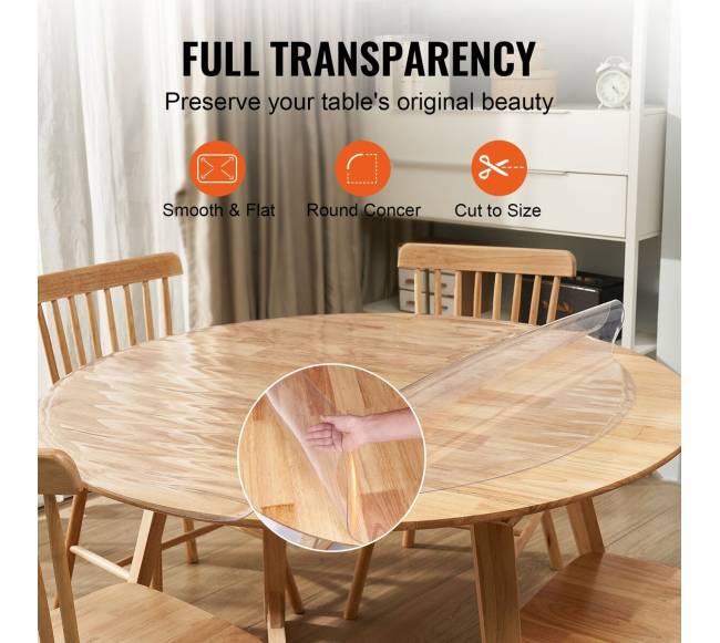 Skaidrus apvalus staltiesės dangalas 123 cm4