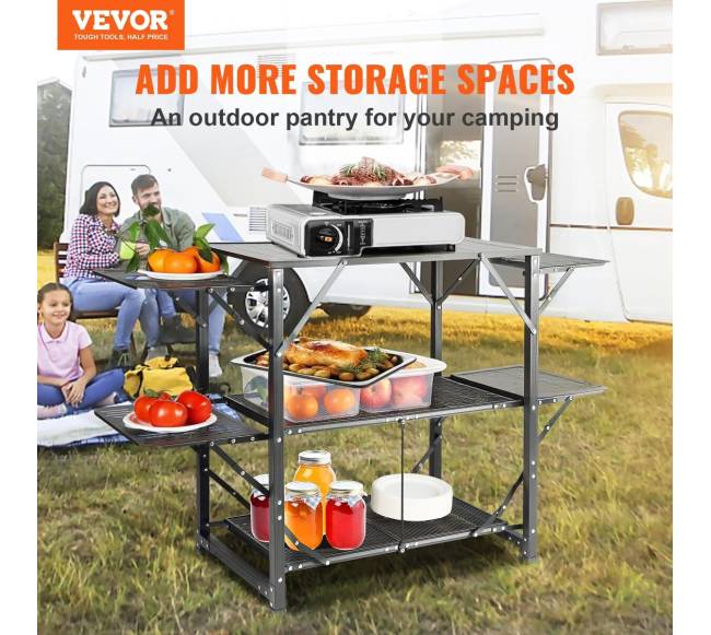 Lauko virtuvės stalas su krepšiu1