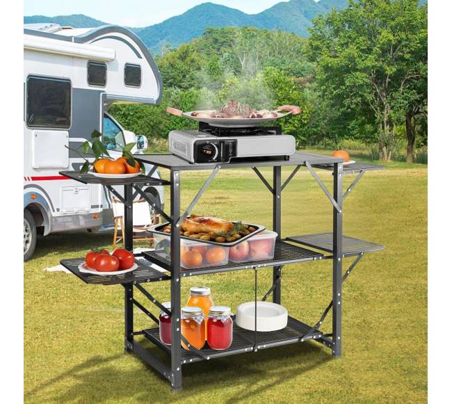 Lauko virtuvės stalas su krepšiu7