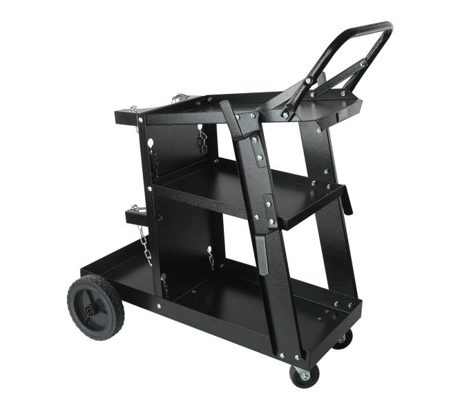 Trijų aukštų suvirinimo vežimėlis su 360 ratukais0
