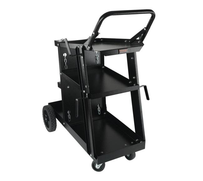 Trijų aukštų suvirinimo vežimėlis su 360 ratukais9