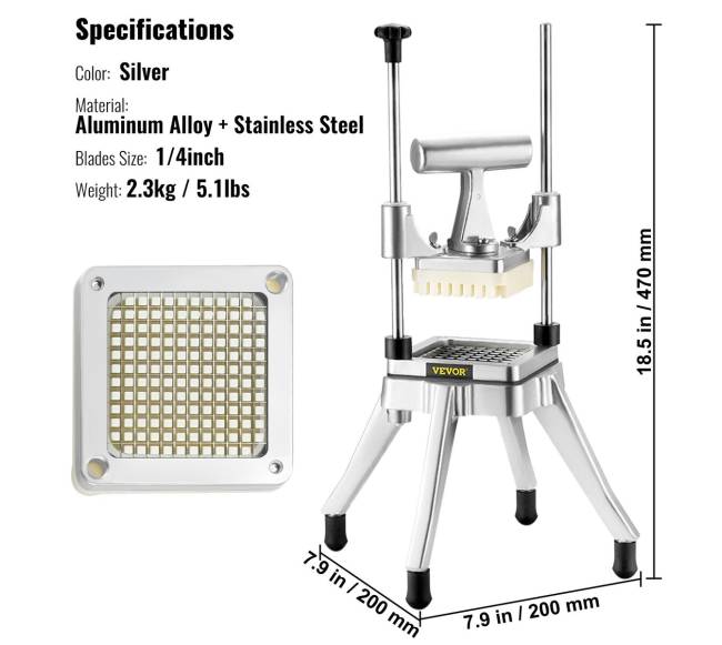Daržovių ir vaisių pjaustyklė 6 mm peiliukais6