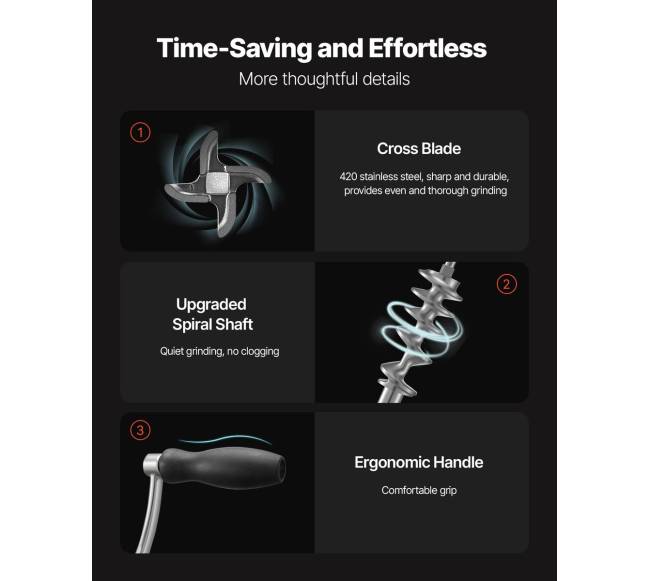 Rankinis mėsos malūnėlis su nerūdijančiu plienu4