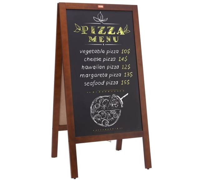 Dvipusė lauko lentelė su kreida 50x100 cm0