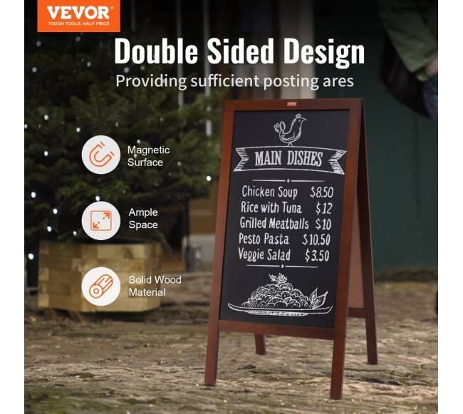 Dvipusė lauko lentelė su kreida 50x100 cm1